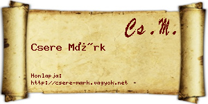 Csere Márk névjegykártya